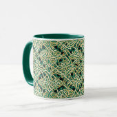Mug Nœuds Éternels Art Décoratif Celtique Vert (Devant gauche)