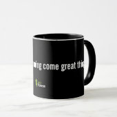 Mug noir 11 oz | Eco Fitness Great Things (Devant droit)