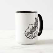 Mug noir 15 oz Ringer (Devant droit)