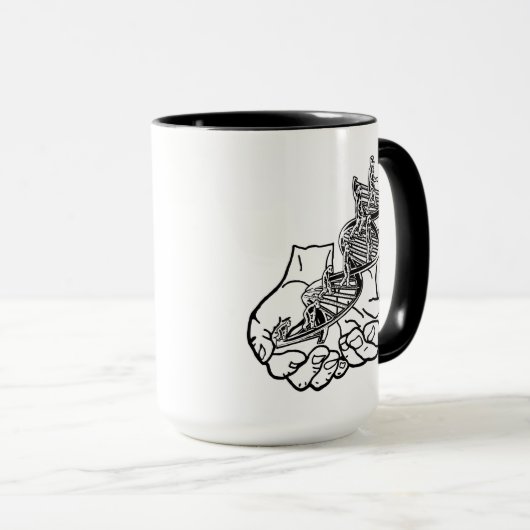 Mug noir 15 oz Ringer (Devant droit)