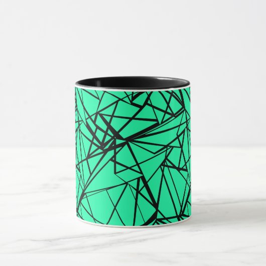 Mug Noir Abstrait et turquoise (Centre)