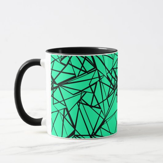 Mug Noir Abstrait et turquoise (Gauche)