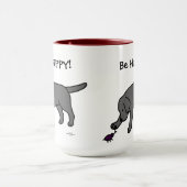 Mug Noir amical Labrador de bande dessinée de (Centre)