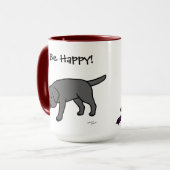 Mug Noir amical Labrador de bande dessinée de (Devant gauche)