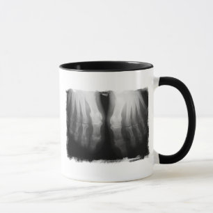 Mug Noir animal et blanc squelettiques humains de