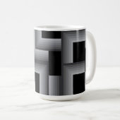 Mug Noir, argent, cool, unique, tendance formes carrés (Devant droit)