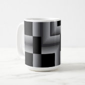 Mug Noir, argent, cool, unique, tendance formes carrés (Devant gauche)