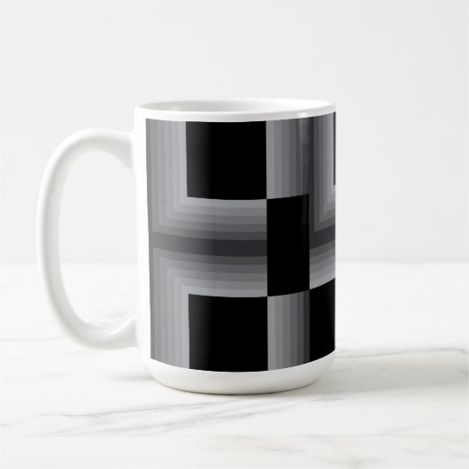 Mug Noir, argent, cool, unique, tendance formes carrés (Gauche)