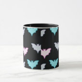 Mug Noir avec chauves-souris pastel de couleur Hallowe (Centre)