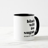 Mug Noir avec deux sucreries nom personnalisé café (Devant droit)
