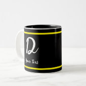 Mug noir avec lettre D (Devant gauche)