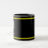 Mug noir avec lettre D (Centre)