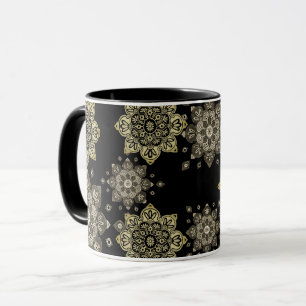 Mug noir avec médaillons dorés