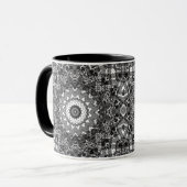 Mug Noir blanc , ajouré, mandala (Devant gauche)