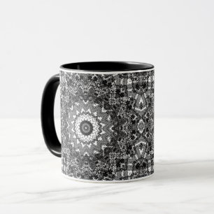 Mug Noir blanc , ajouré, mandala