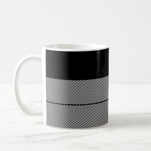 Mug Noir Blanc Classic Plaid Initiales Moderne Preppy (Gauche)