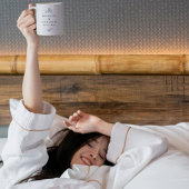 Mug Noir Blanc Elégant Mariage Feuilles Noms Date