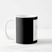 Mug Noir & Blanc Élégant Unique Initiales Monogrammes (Gauche)