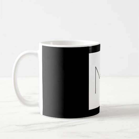 Mug Noir & Blanc Élégant Unique Initiales Monogrammes (Gauche)