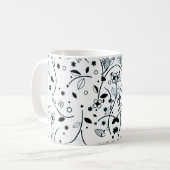 Mug Noir Blanc Floral Personnalisé PRÉCIEUX AUX YEUX D (Devant gauche)