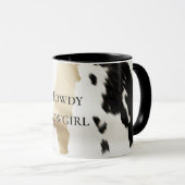 Mug Noir Blanc Glam Cowhal Sud-Ouest (Devant droit)