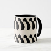 Mug Noir Blanc Grand Motif Abstrait Oblong (Devant droit)
