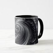 Mug Noir Blanc Gris Abstrait Moderne Simple Swirl (Devant droit)