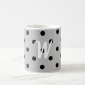 Mug Noir blanc & gris, pois, monogramme (Centre)