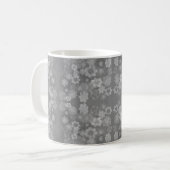 Mug Noir blanc gris rétro Motif d'aquarelle florale (Devant gauche)