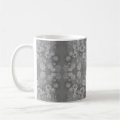 Mug Noir blanc gris rétro Motif d'aquarelle florale (Gauche)