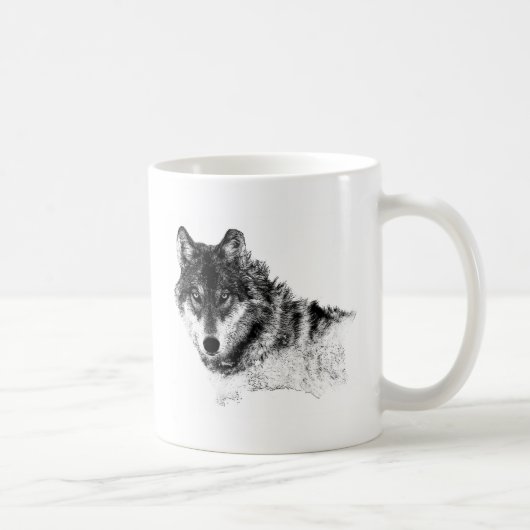 Mug Noir Blanc Inspiration Wolf Eyes (Droite)