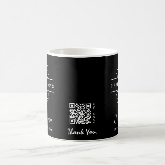 Mug Noir Blanc Logo Code QR Business Christmas Simple (Centre)