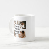Mug Noir Blanc Meilleure Maman Jamais Photo personnali (Devant gauche)