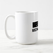 Mug Noir & Blanc Minimaliste Simple Plaque (Gauche)