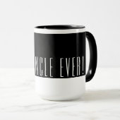 Mug Noir & Blanc moderne meilleur ONCLE jamais (Devant droit)