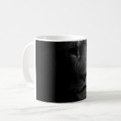 Mug Noir Blanc Motivation Leadership Lion Portrait (Devant gauche)
