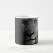 Mug Noir Blanc Motivation Leadership Lion Portrait (Centre)