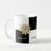 Mug Noir Blanc & Or Mandala Boss Lady Design (Gauche)