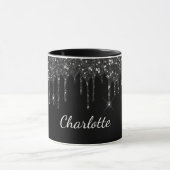 Mug Noir blanc parties scintillant goutte monogramme n (Centre)