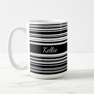 Mug Noir & Blanc Personnalisé, Conception De Bande Iné