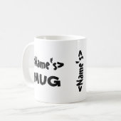 Mug Noir blanc personnalisé de trio nommé (Devant gauche)