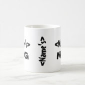 Mug Noir blanc personnalisé de trio nommé (Centre)
