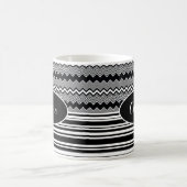 Mug Noir & Blanc Personnalisé, Zig Zags et Stripes (Centre)