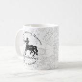 Mug Noir Blanc Sagittaire Zodiac Personnalisé Annivers (Devant gauche)