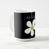 Mug Noir Blanc Simple Daisy Or Personnel (Devant gauche)