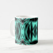 Mug Noir Blanc Turquoise Ombre Art Abstrait moderne (Devant gauche)
