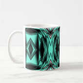 Mug Noir Blanc Turquoise Ombre Art Abstrait moderne (Gauche)