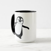 Mug Noir blanc Vacances Cute Penguin Personnalisé (Devant gauche)