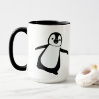 Noir blanc Vacances Cute Penguin Personnalisé