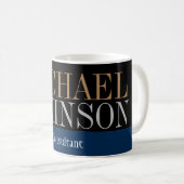 Mug Noir Bleu Gras Texte tendance Style (Devant droit)